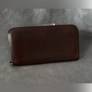 Fiocchi Brown Leather Wallet with Gold Color Accents